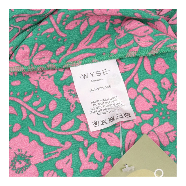 Green and Pink Flora Tiered Maxi Dress Belted