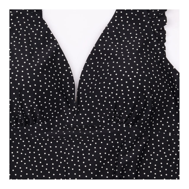 Black Polka Dot Ruffle Maternity Swimsuit