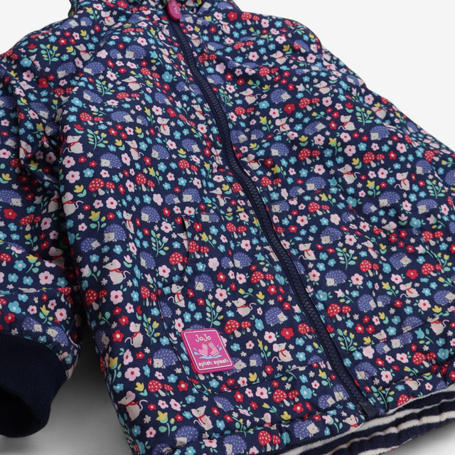 Blue Striped Navy with Mice and Hedgehogs Coat