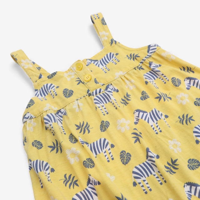 Yellow dungarees zebras