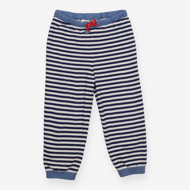 Blue and white knit joggers