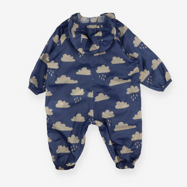 Puddlesuit Unlined navy with Beige Clouds