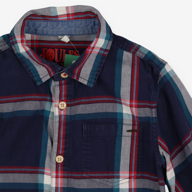Shirt long sleeve green and red tartan with pocket