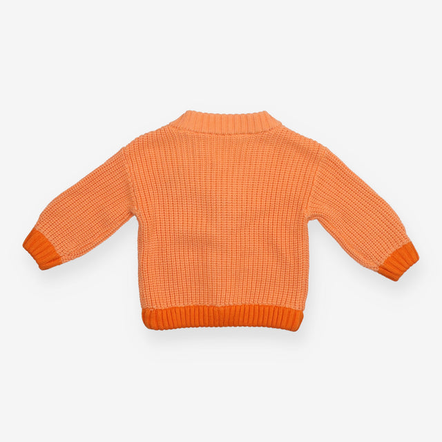 Orange knit cardigan