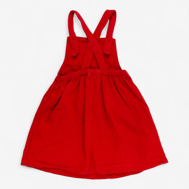 Dress Pinafore Red Rudolph Christmas Tree