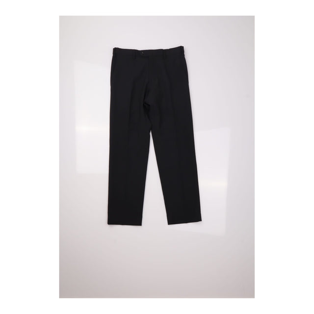 Trousers Slim Fit Smart Formal Short Length Black