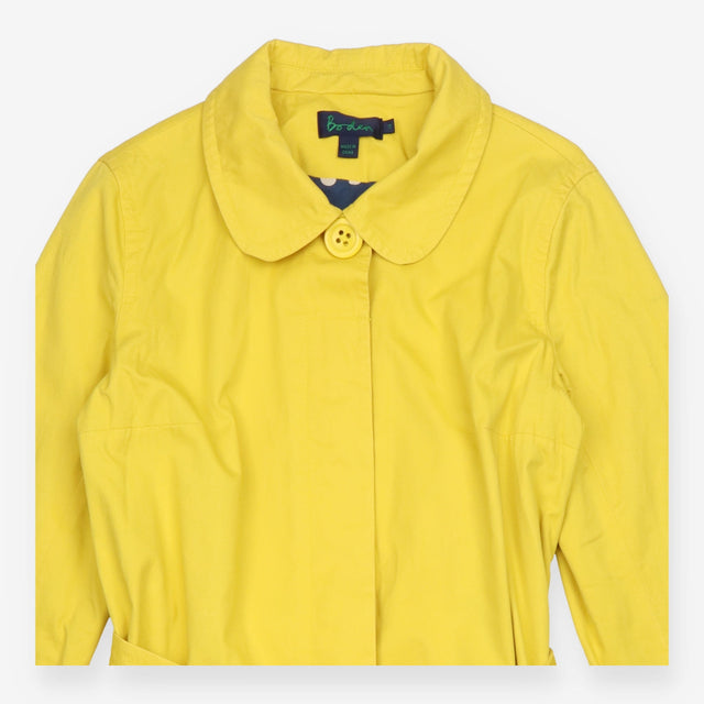 Mac Coat Cotton Belted Polka Dot Lining Yellow