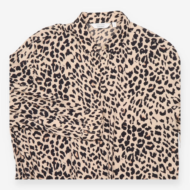 Shirt Dress Beige and Black Leopard Print