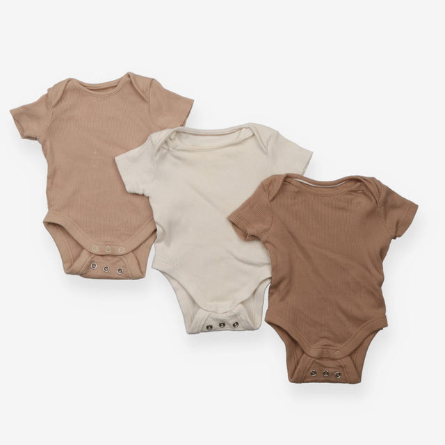 Bodysuits 3pc ribbed brown cream fawn