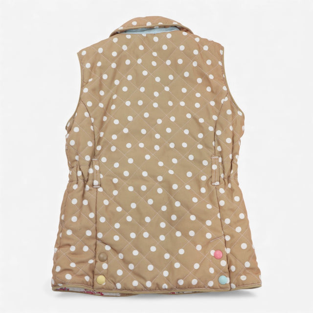 Gilet collared brown with white dots