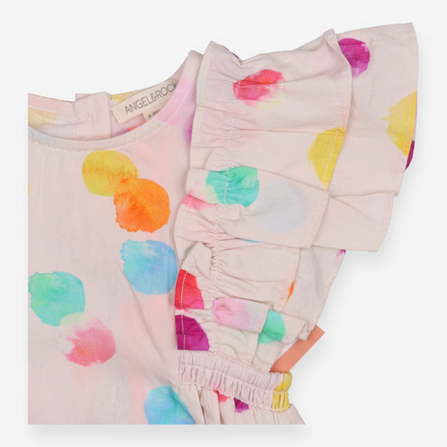 Angel and Rocket bubble shortie romper watercolour