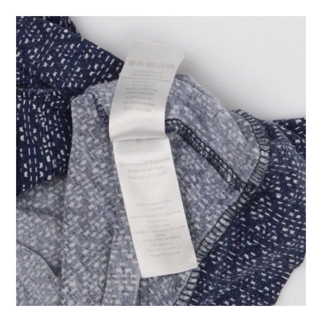 Pleated geo ditsy blue maternity and nursing top