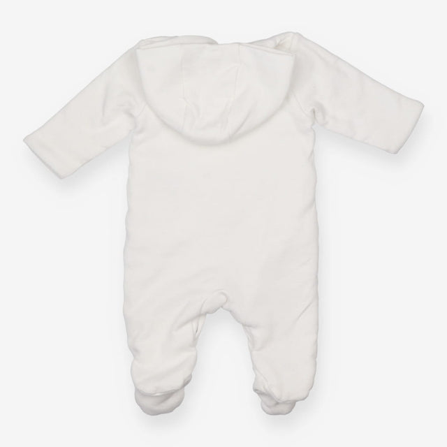White jersey pramsuit with tortoise lining