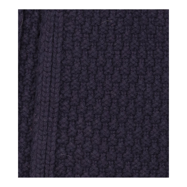 Cardigan Open Front Textured Metallic Trim Navy