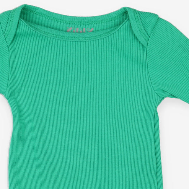 Green ribbed sleepsuit