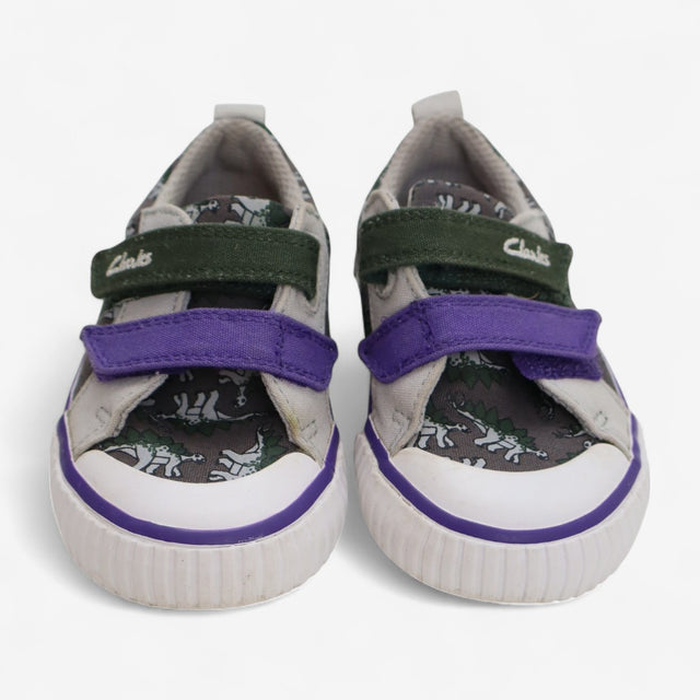Trainers Purple and Khaki with Dinosaurs