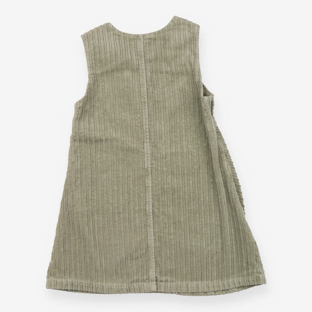 Green cord pinafore dress