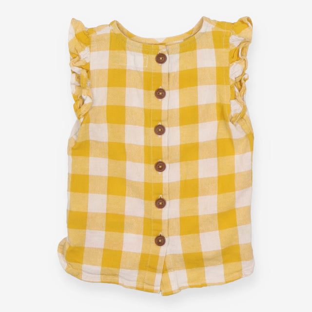 Yellow Plaid Blouse