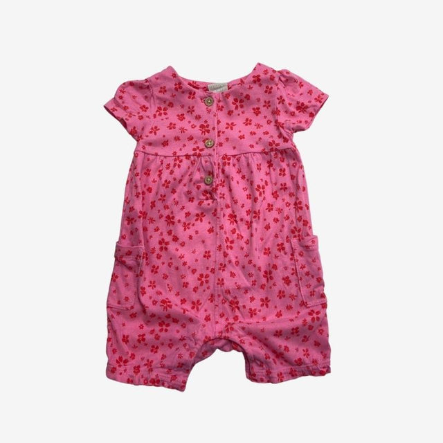 Pink and Red Floral Romper