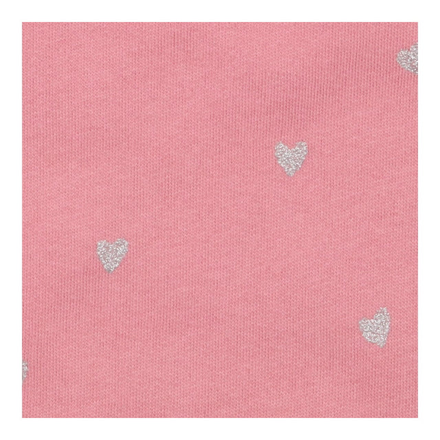 Pink jumper with silver glitter hearts