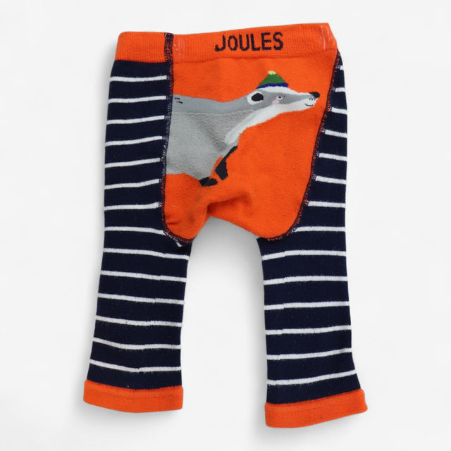 Knit leggings navy and orange badger bottom