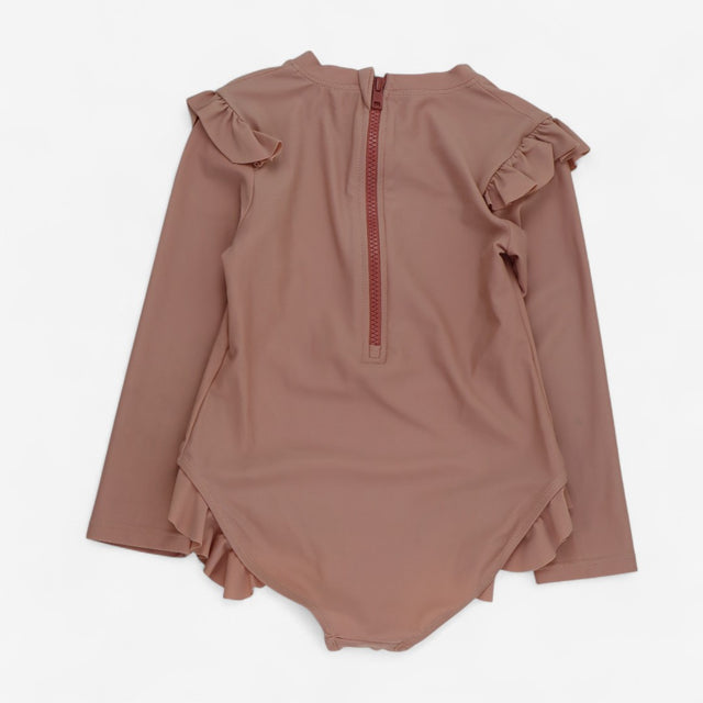 Swimsuit LS Dusky Pink Frills
