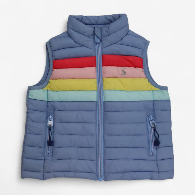 Gilet Blue with Pastel Stripes