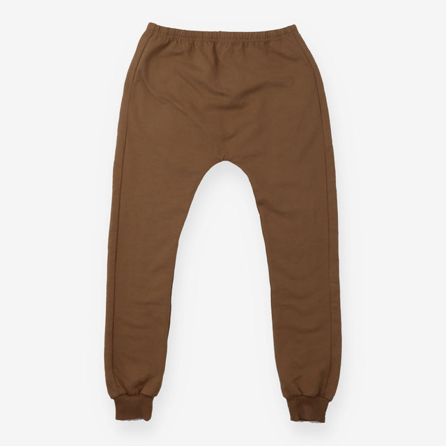 Cuffed Jogger Fleece Lined Brown with Cream Drawst