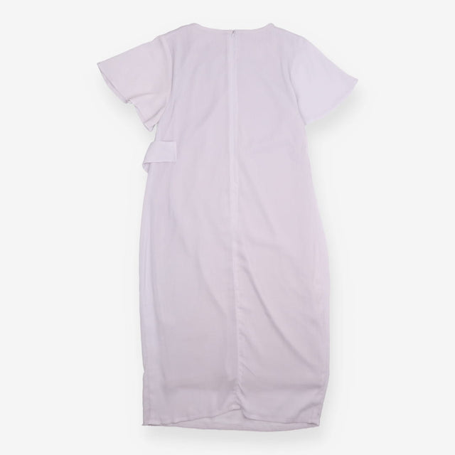Maternity Dress Pale Grey Draped Side Tie Flutter