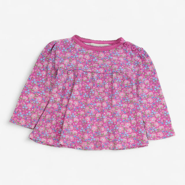 Top pink floral peplum
