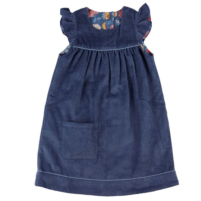Winter Shift Dress - Reversible Blue Cord