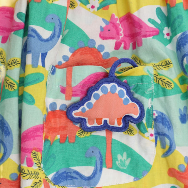 Dress green dinosaurs with pockets