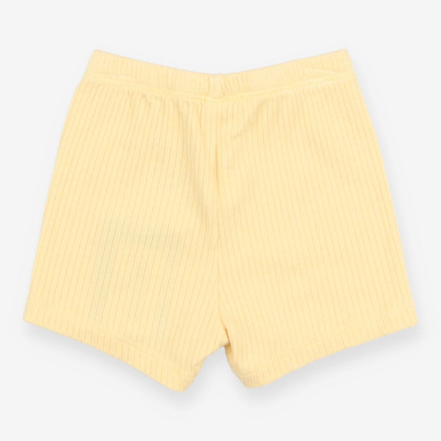 Shorts jersey ribbed yellow drawstring