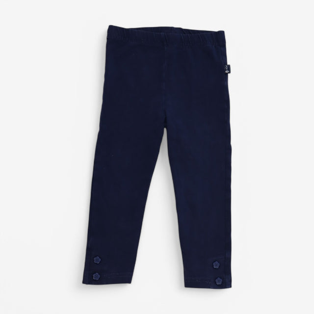 Navy Button Leggings