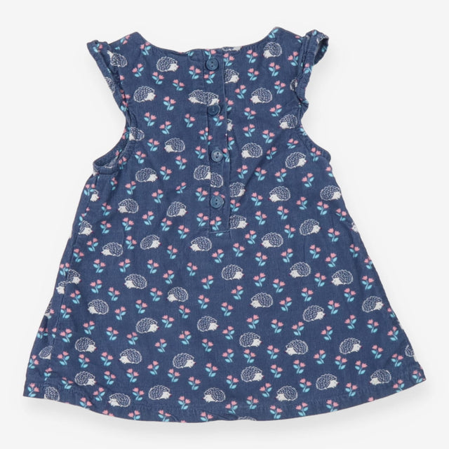 Cord navy dress hedgehogs and floral