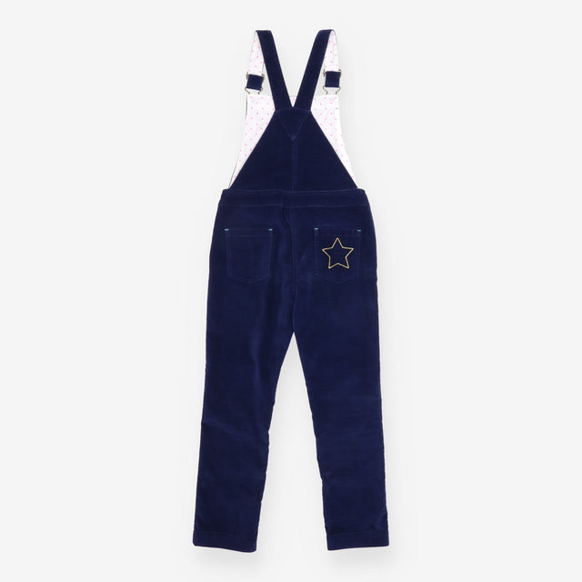 Dungarees Velour Navy with Star Applique