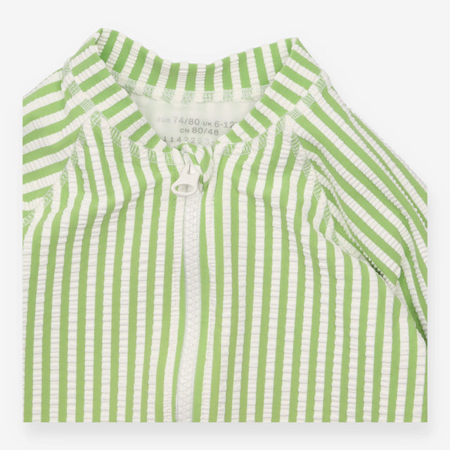Swimsuit green white stripe
