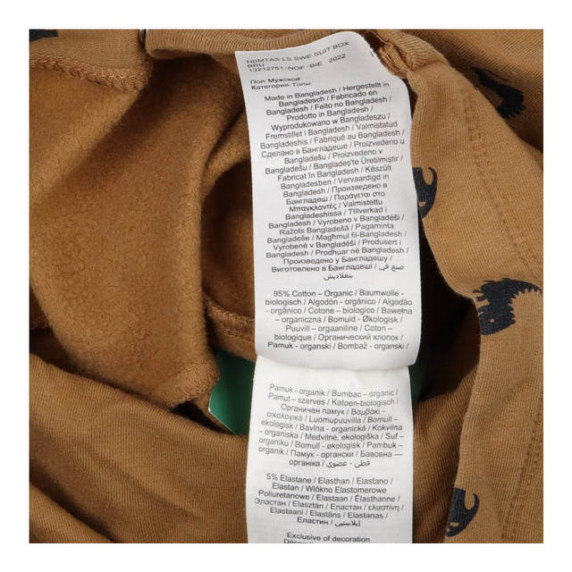 Brown hooded onesie with little dinos