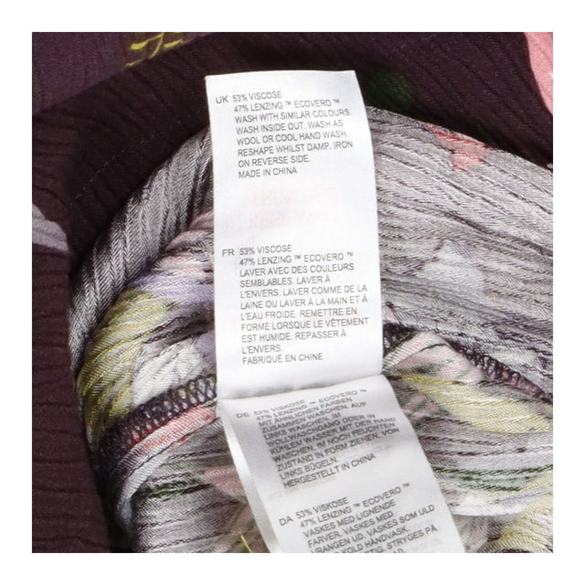 Crinkle Top Long Sleeve Plum Floral Print
