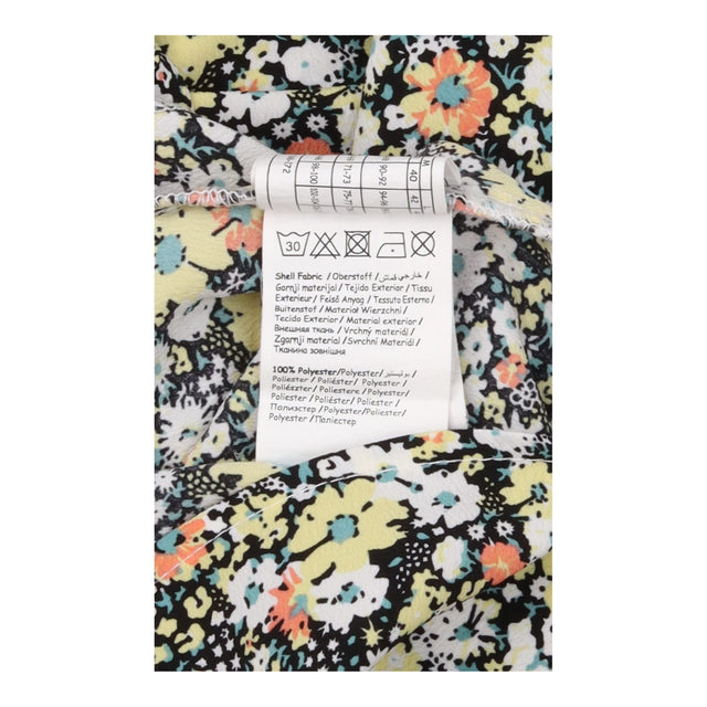 Black Ditsy Floral Button Front A-Line Midi Skirt