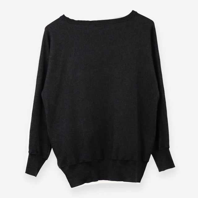 Dark Grey Bejewelled Star Jumper Knit Embellished