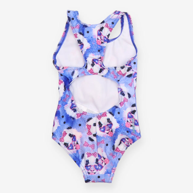 Swimsuit panda in glasses blue