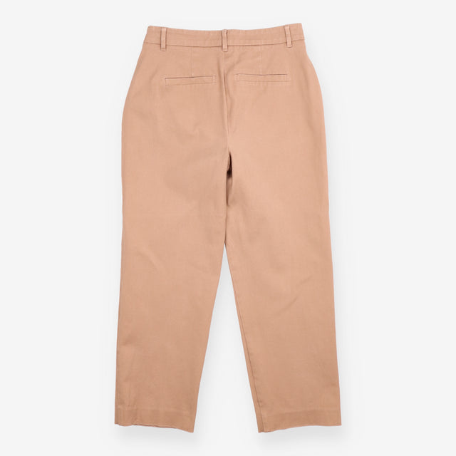 Camel Brown Cotton Tapered Chino Trousers
