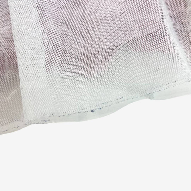 Pink knit long sleeve dress with tulle skirt
