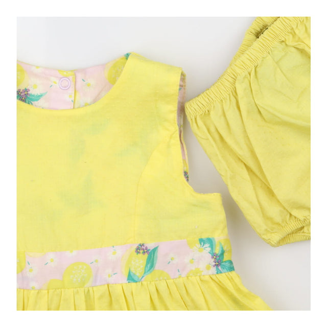 Summer dress pink with lemons with bloomers revers