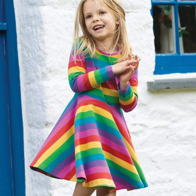 Sofia skater dress foxglove rainbow