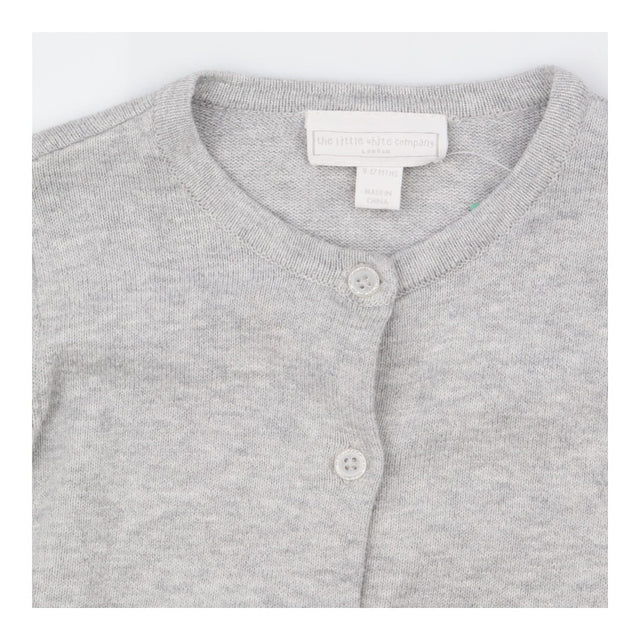 Grey knit cardigan with doves
