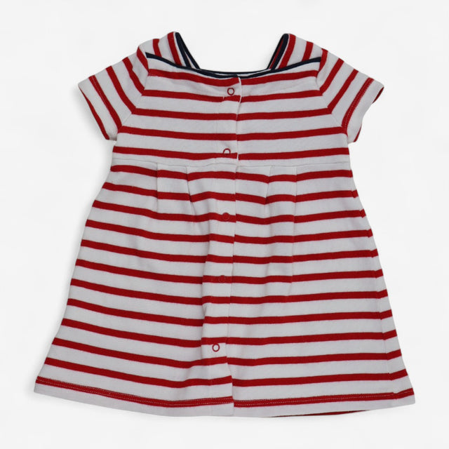 Dress Jersey SS Red and White Stripe