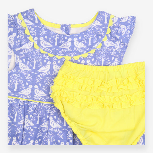 Blue Birds Dress and Bloomers