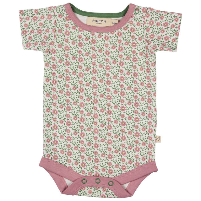 Bodysuit Short Sleeve - Pink Ditsy
